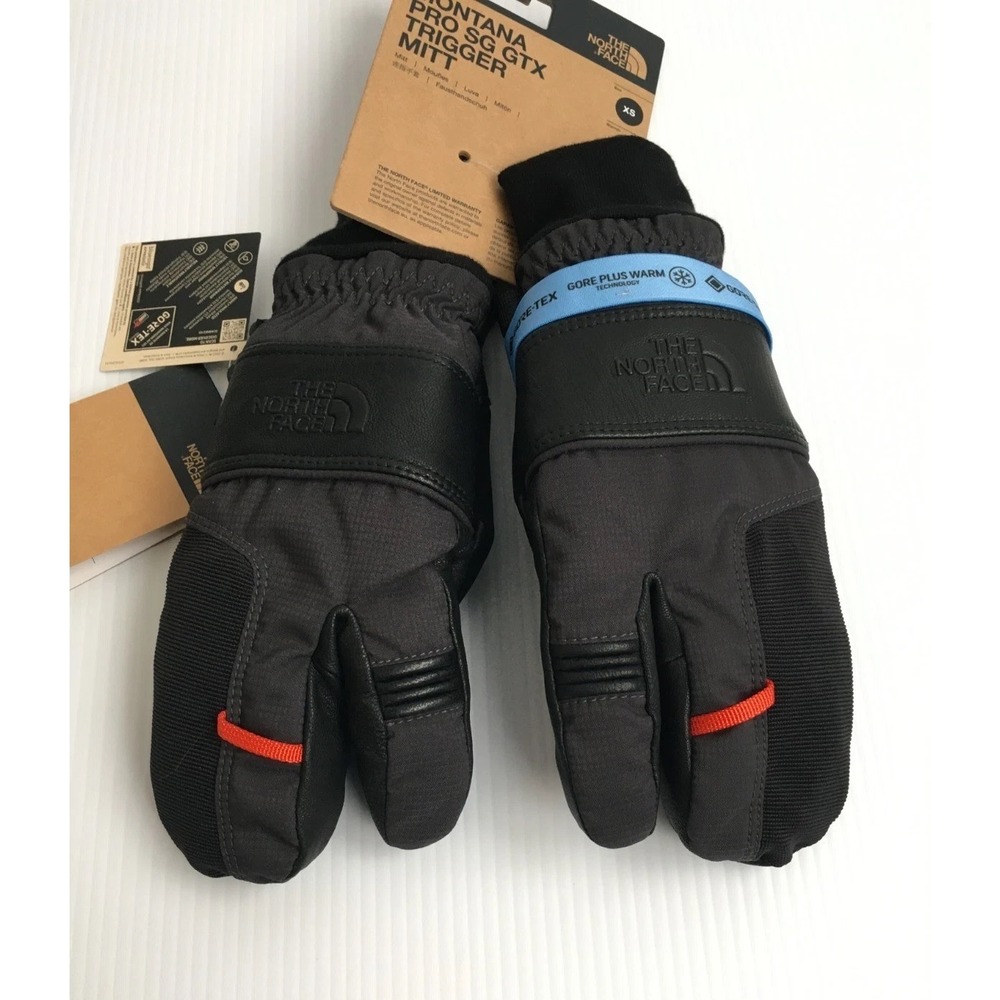 New The North Face XS Montana Pro SG GTX Trigger Mitt Gloves Black Gore Tex Warm